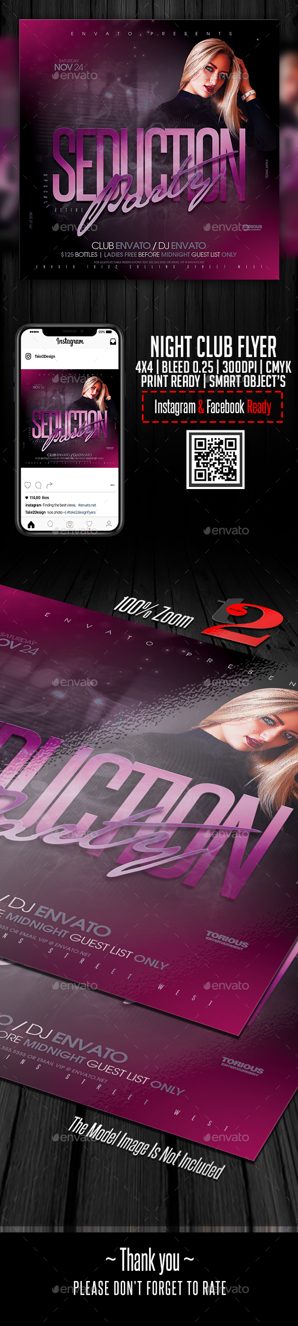 夜总会宣传传单模板下载 Night Club Flyer Template [psd]插图