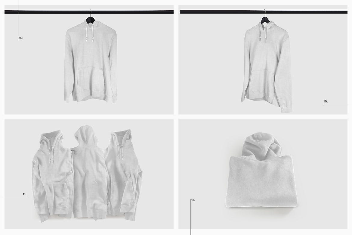 彩色连帽衫运动衫卫衣设计图样机模板 Color Hoodie Sweatshirt Mockup插图(14)