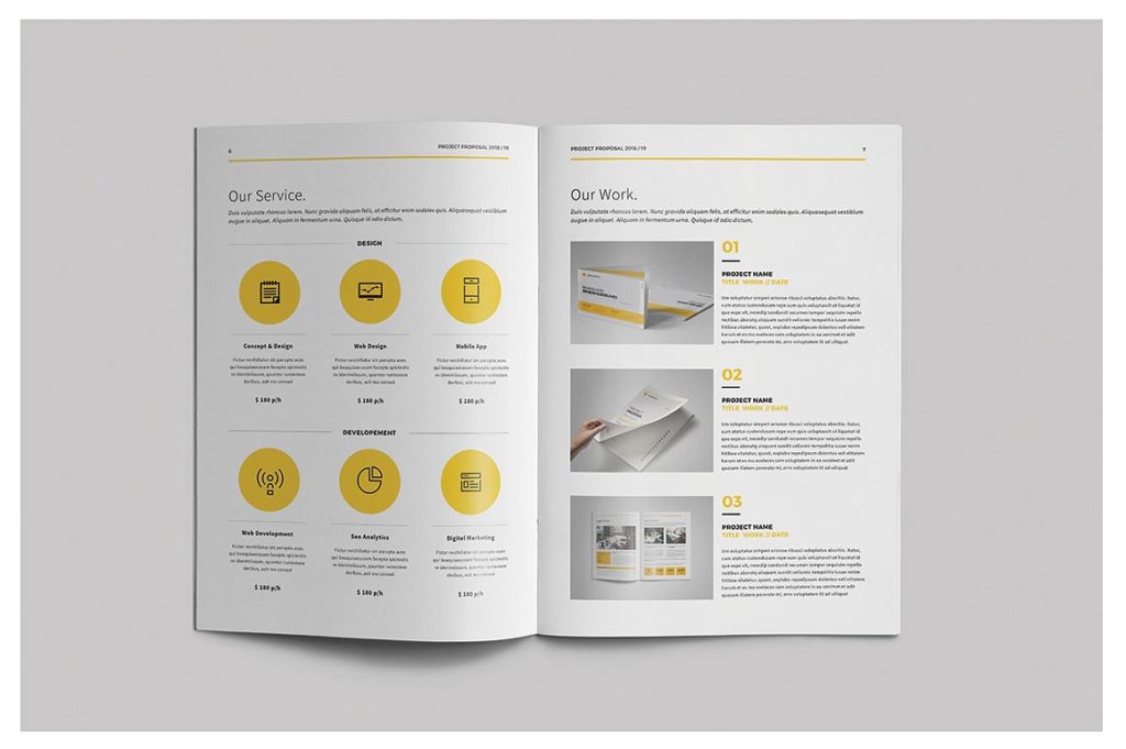 一款浅色系创意简洁画册下载[DOC, INDD]插图(7)