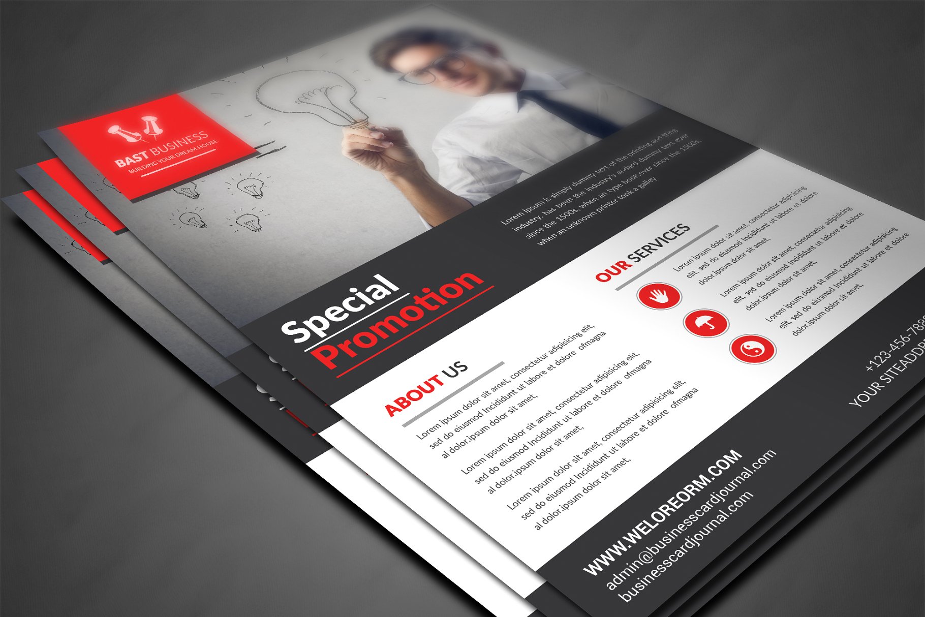 公司业务传单模板/广告模板 Corporate Business Flyer Template插图(2)