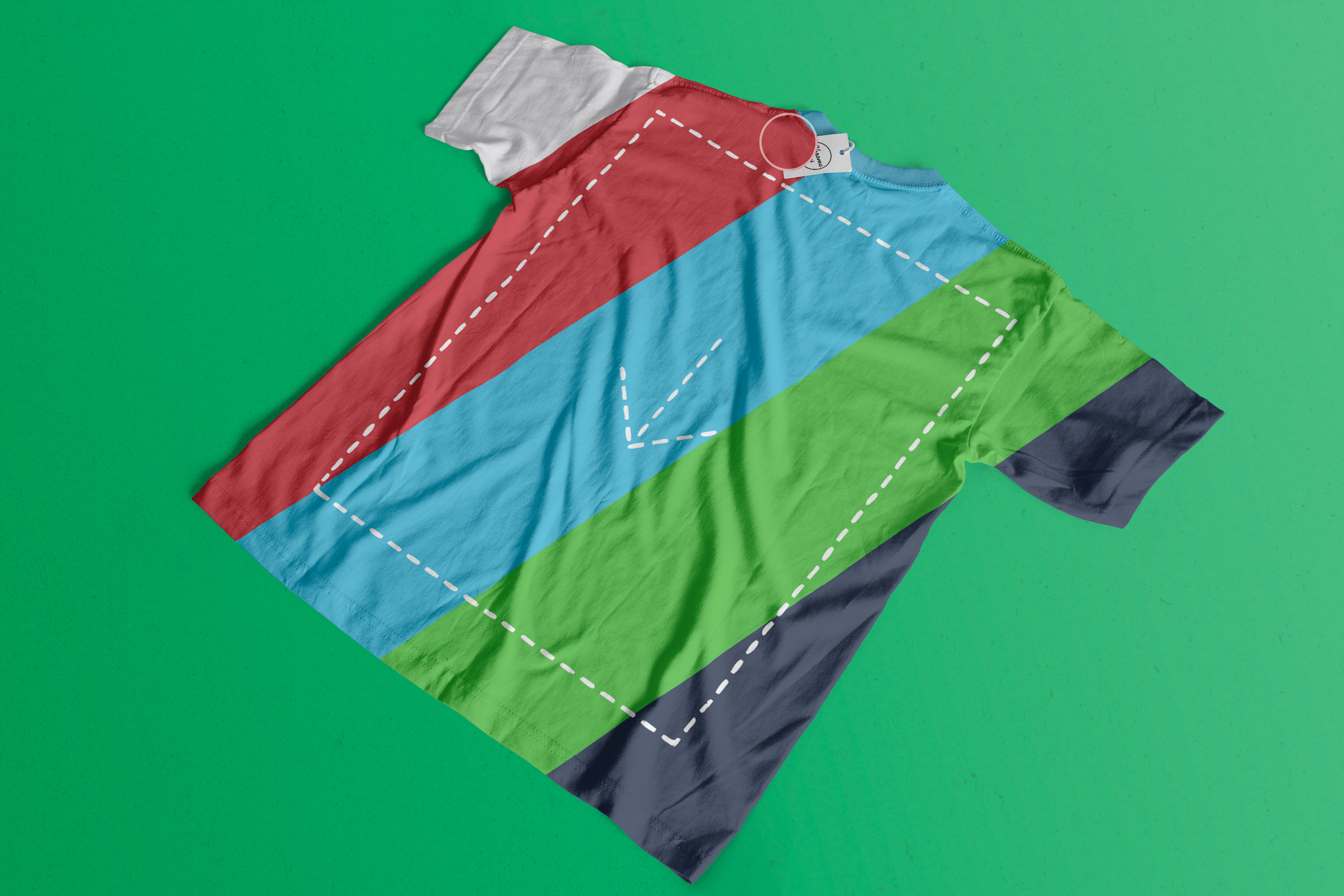 T恤服装设计背面效果图样机模板02 Back T-Shirt Mockup 02插图(1)