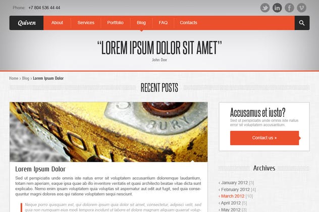 品牌企业官网创意设计PSD网站模板 Quiven – Creative PSD Template插图(7)