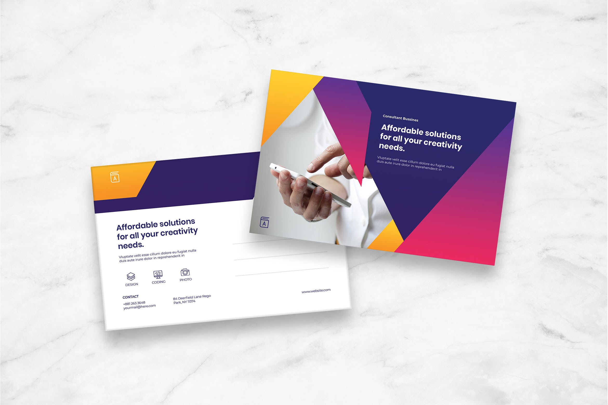 APP&网站设计开发服务商明信片设计模板 Postcard插图