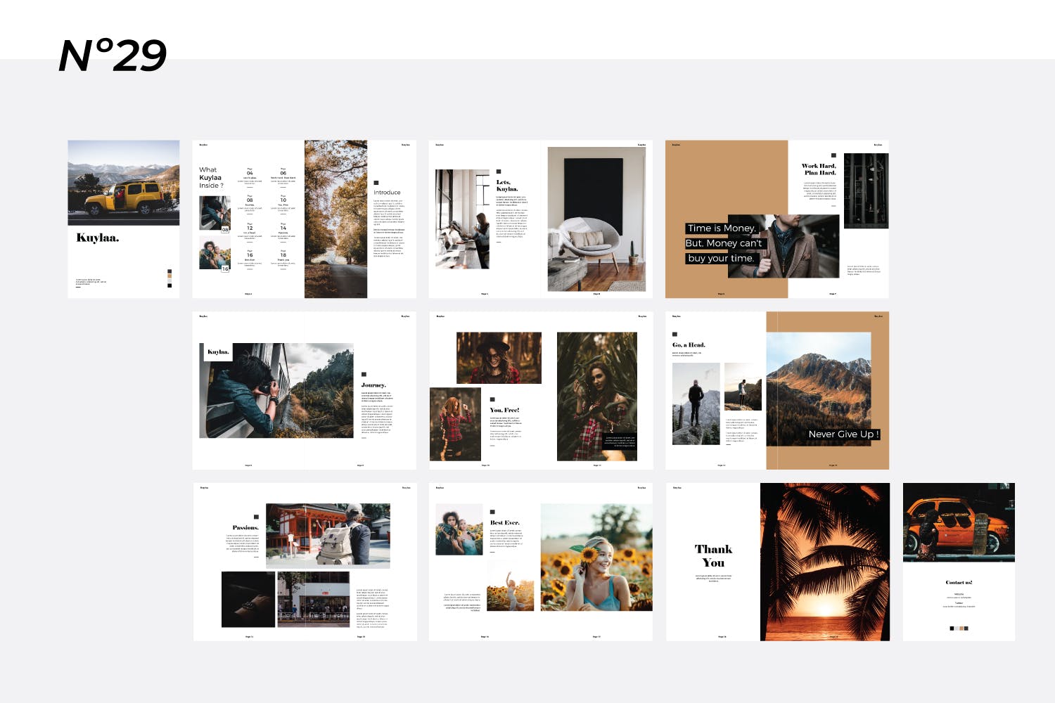 现代简约风Lookbook版式设计Indesign模板 Kuylaa Collection Lookbook插图(4)
