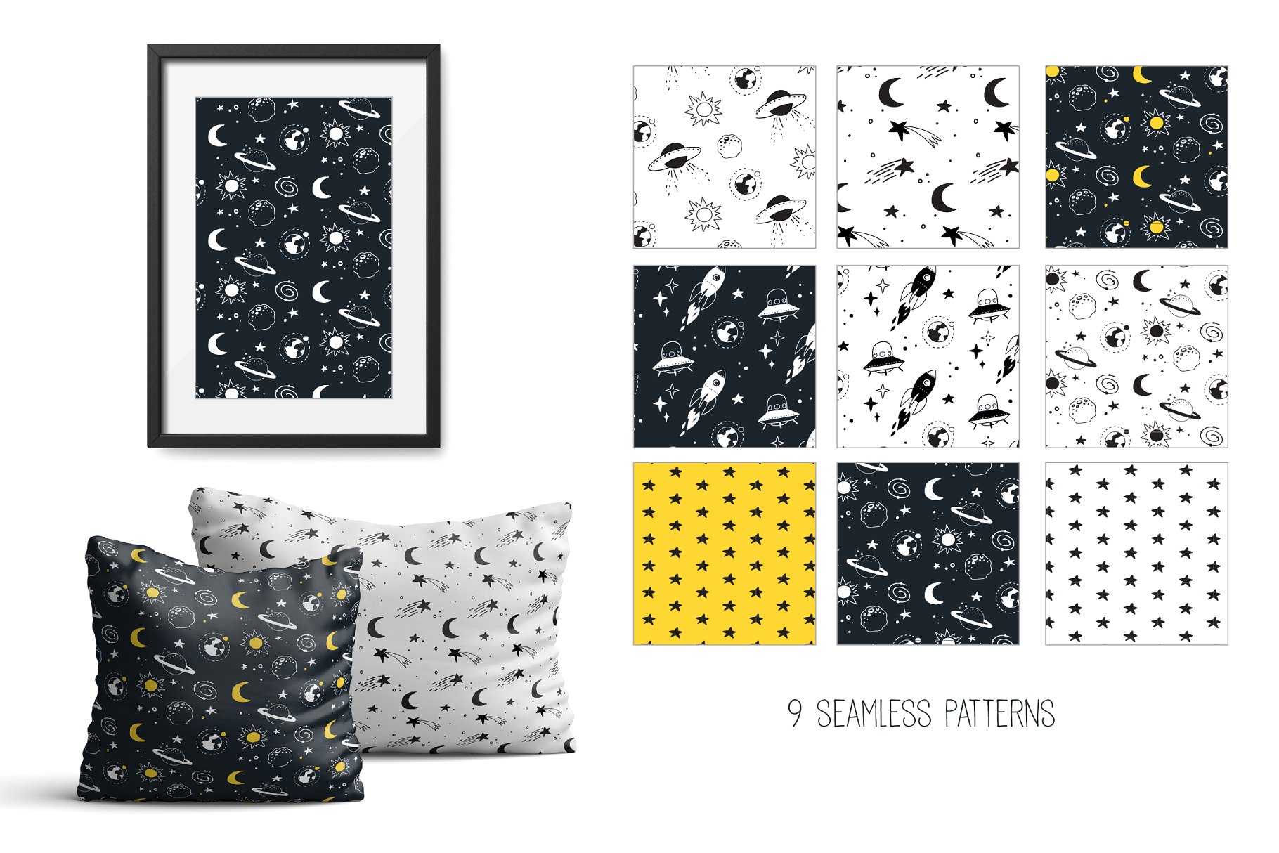 简洁干净的太空人物插图集 Cute Space animals characters set插图(4)