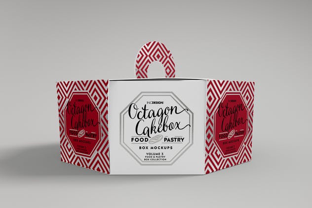 生日蛋糕八角形包装盒样机Vol.3 Food Pastry Boxes Vol.3: Packaging Mockups插图(3)
