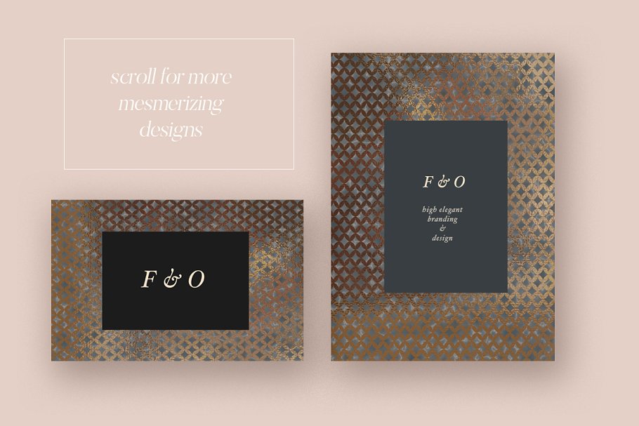 夸张高调几何图案金色纹理合集 Bold Geometric Patterns插图(1)