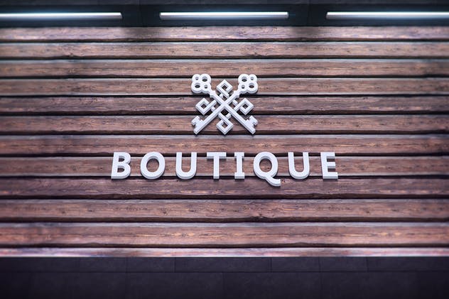 3D立体Logo挂墙演示样机模板 3D Logo Modern Wall Sign Mock-Ups Vol.2插图(4)