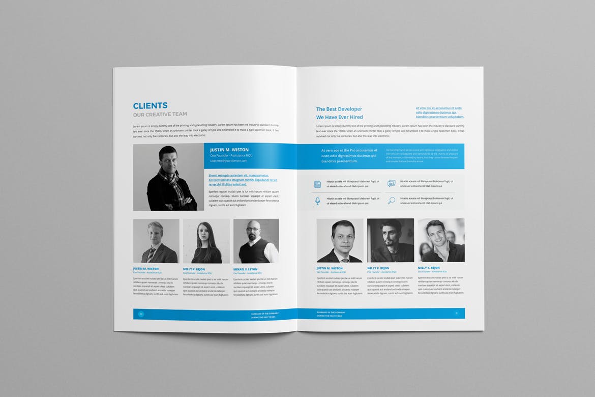 时尚简洁高端多用途的企业形象画册手册楼书杂志设计模板（indd）插图