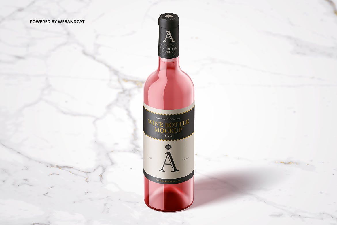 洋酒/葡萄酒酒瓶外观设计效果预览样机 Wine Bottle Mockup插图(5)