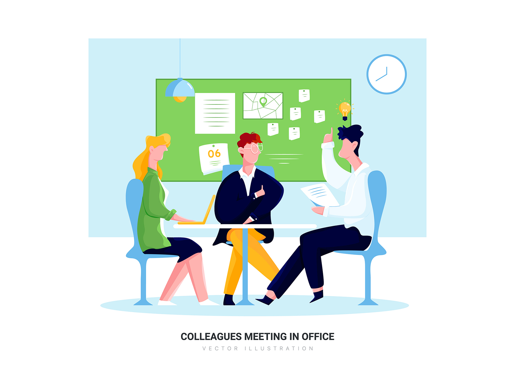 素材库下午茶：10个商务办公主题矢量场景插画集插图(7)