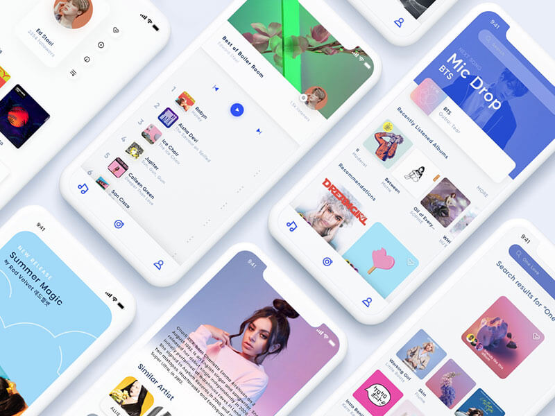 Minty 音乐应用界面包素材之家精选sketch素材