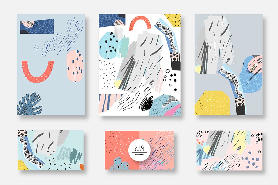 抽象印象派水彩插画素材 CUT out graphic pack.插图(12)