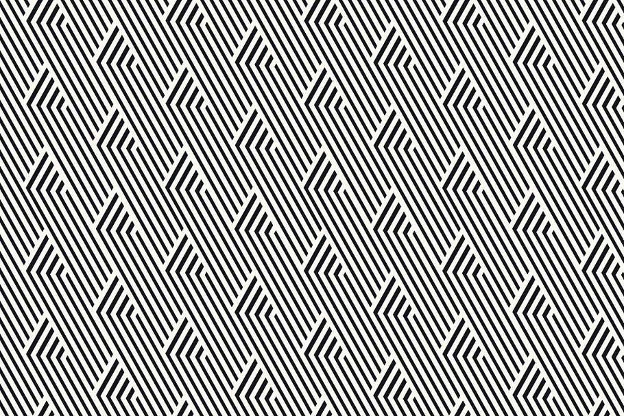 锯齿形无缝抽象纹理合集 Zig Zag Seamless Patterns Set插图(1)