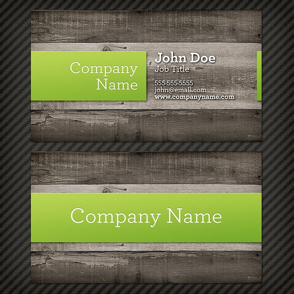 木纹背景商务名片模板 Wood Background Business Card插图(2)