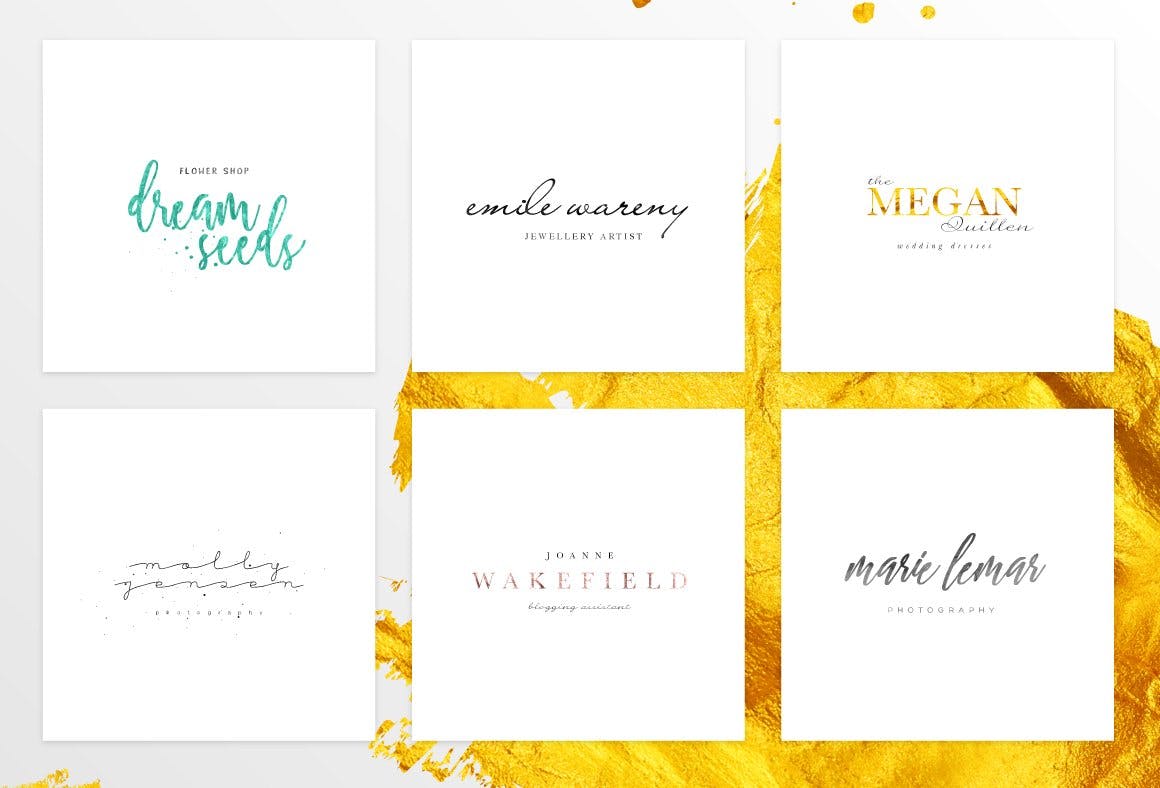 女性时尚品牌Logo设计模板合集[175个Logo模板+27种肌理纹理] The Humongous Girlpreneurs Logo Pack插图(2)