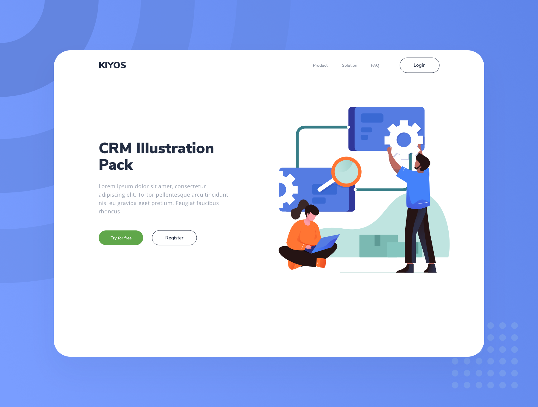 素材库下午茶：CRM客户管理系统场景插画素材插图(2)