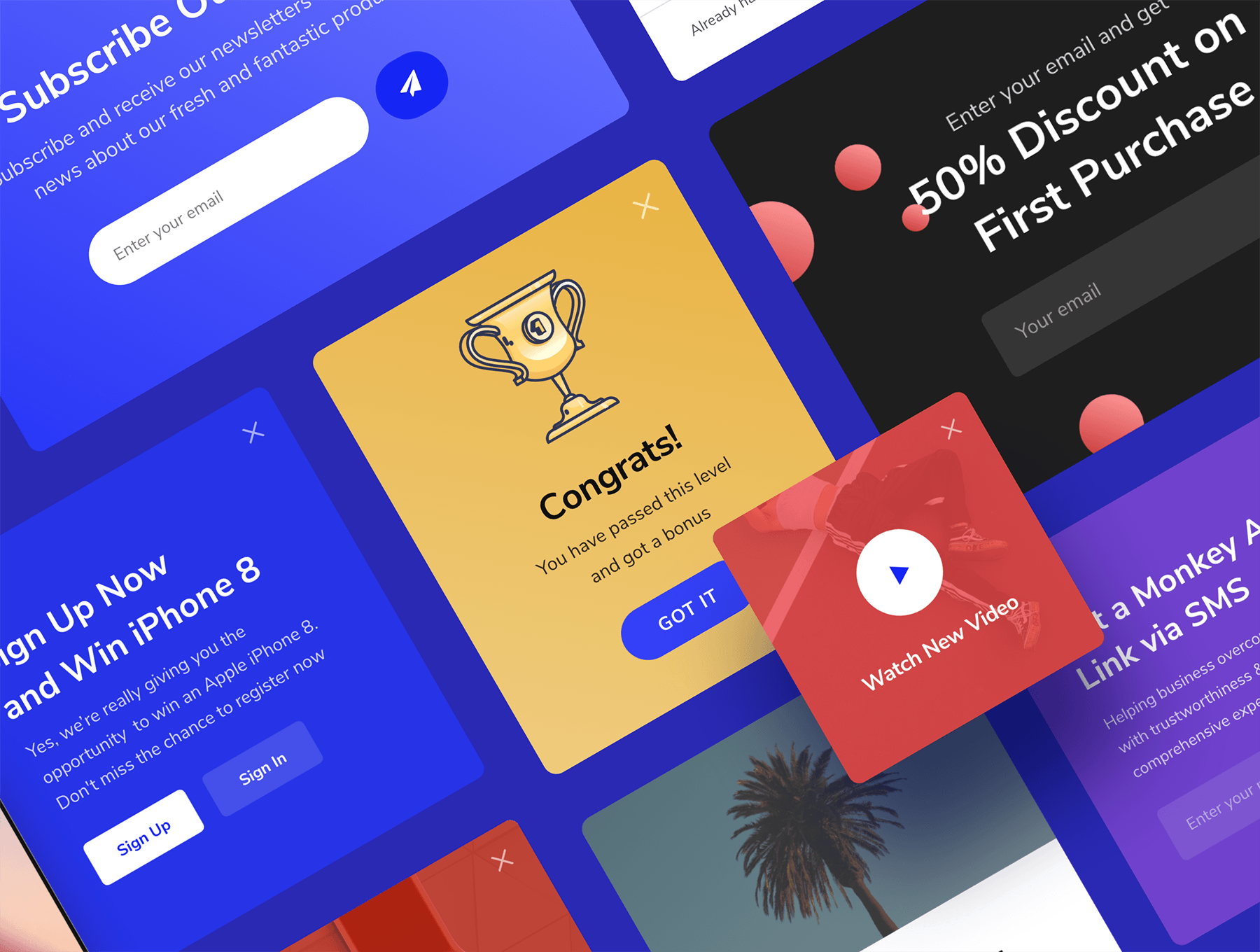 素材库下午茶：UI广告弹窗模板套装下载[XD,HTML]插图(1)