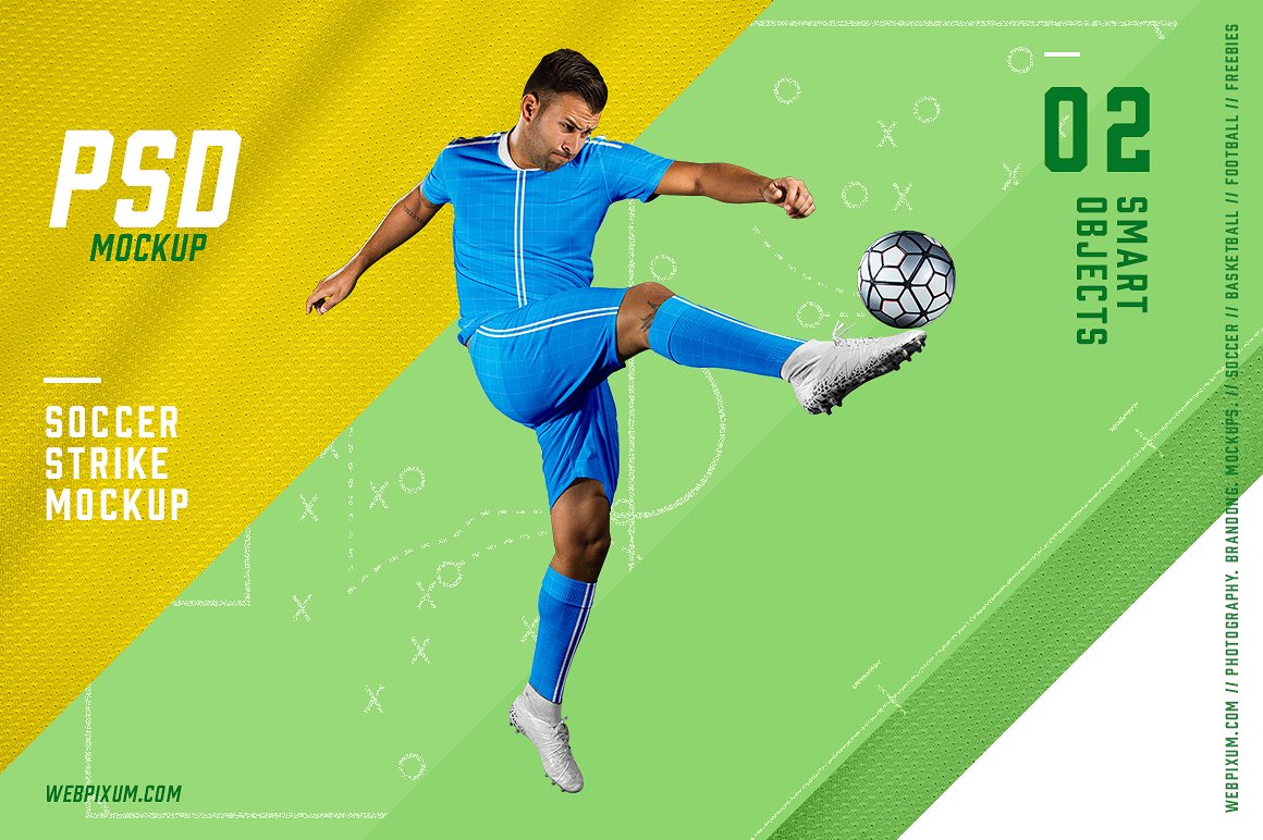 十分动感的世界杯足球运动服球衣样机展示模型mockups插图(1)