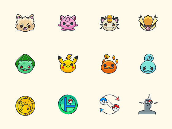 100 枚口袋妖怪 Go 图标素材之家精选sketch素材