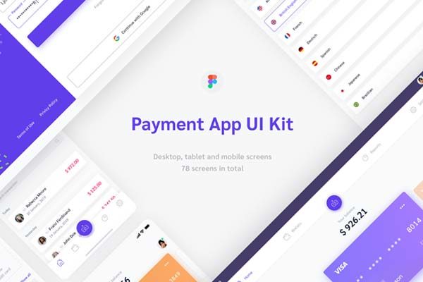 素材库下午茶：支付类APP网页官网UI KIT套装ui素材模板下载[Fig]