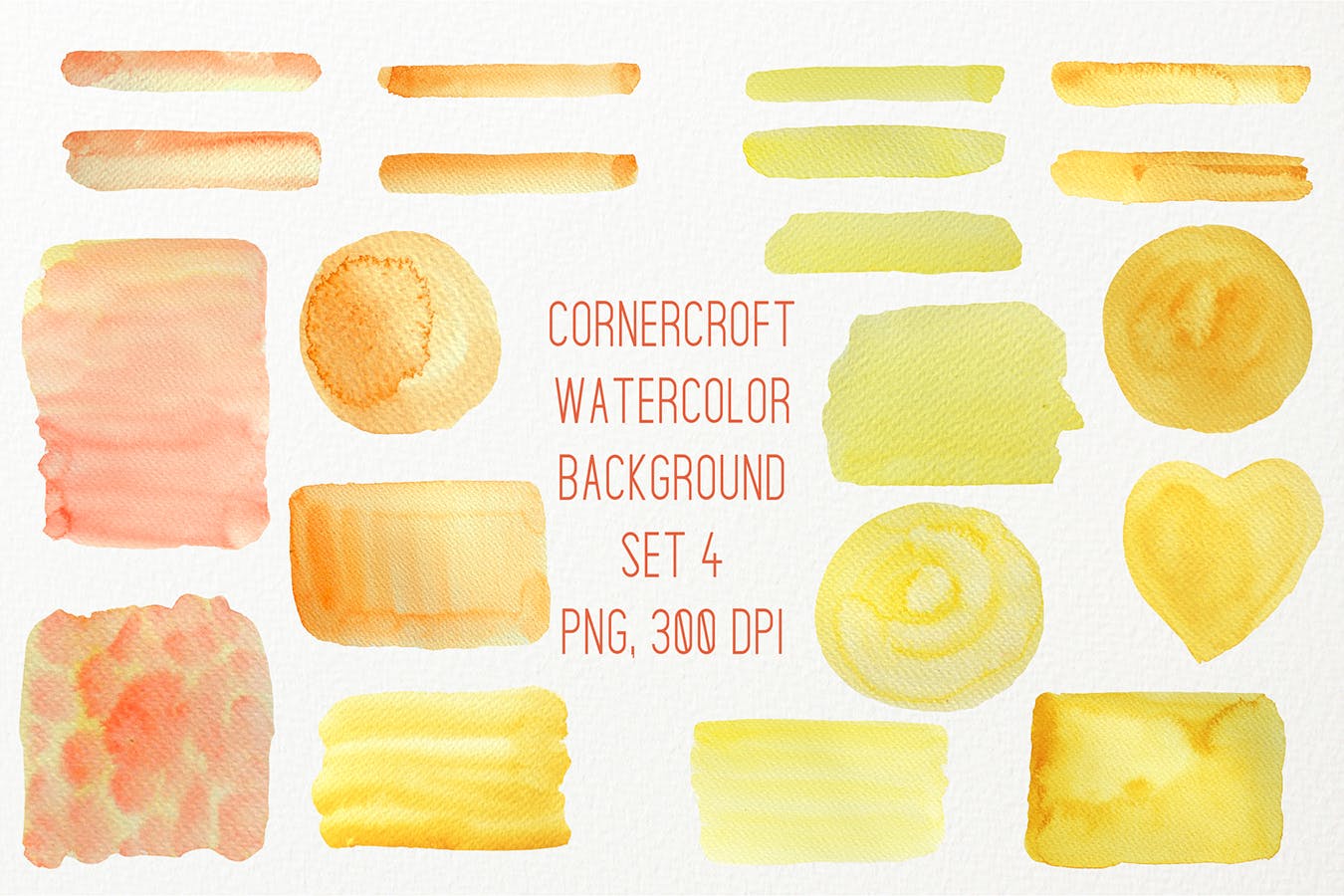 20款黄色水彩背景纹理素材 Watercolor Texture Background Yellow插图