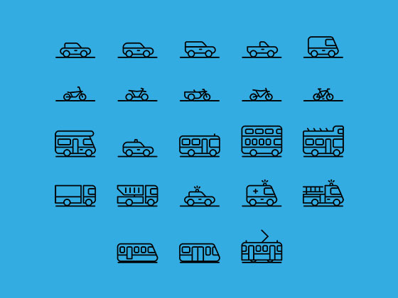 Transportation Icons素材之家精选sketch素材