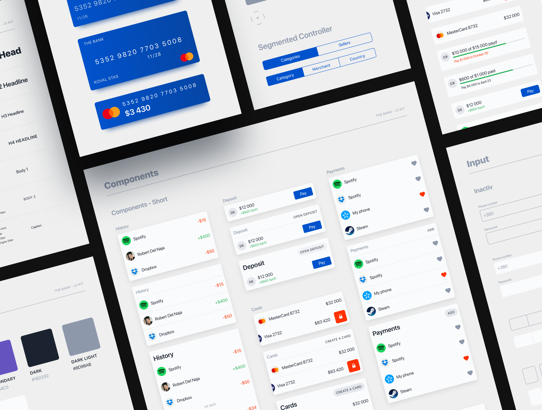 素材库下午茶：高端的网银iOS APP UI KIT套装下载 [XD,Sketch]插图(1)