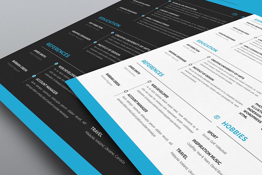 简洁明了的求职简历模板 Vol.1 Clean Resume Template Vol.1插图(6)