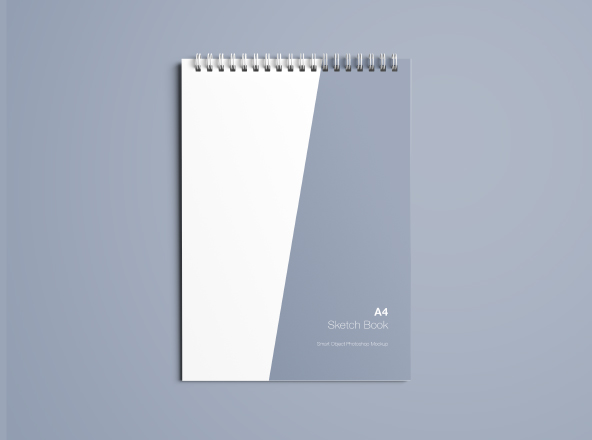 A4标准尺寸活页记事本封面设计样机 A4 Sketch Book Mockup