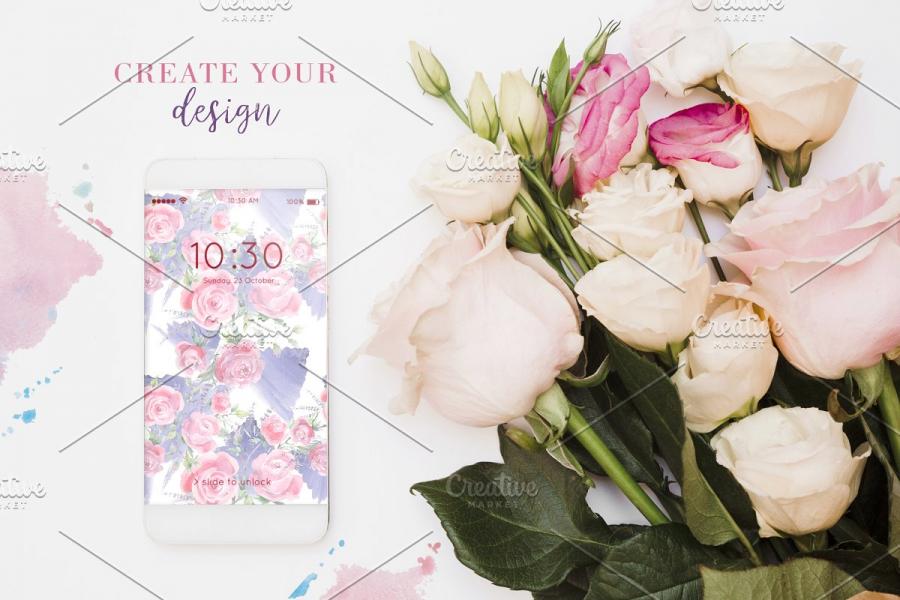 玫瑰&薰衣草花卉剪贴画素材合集插图(4)