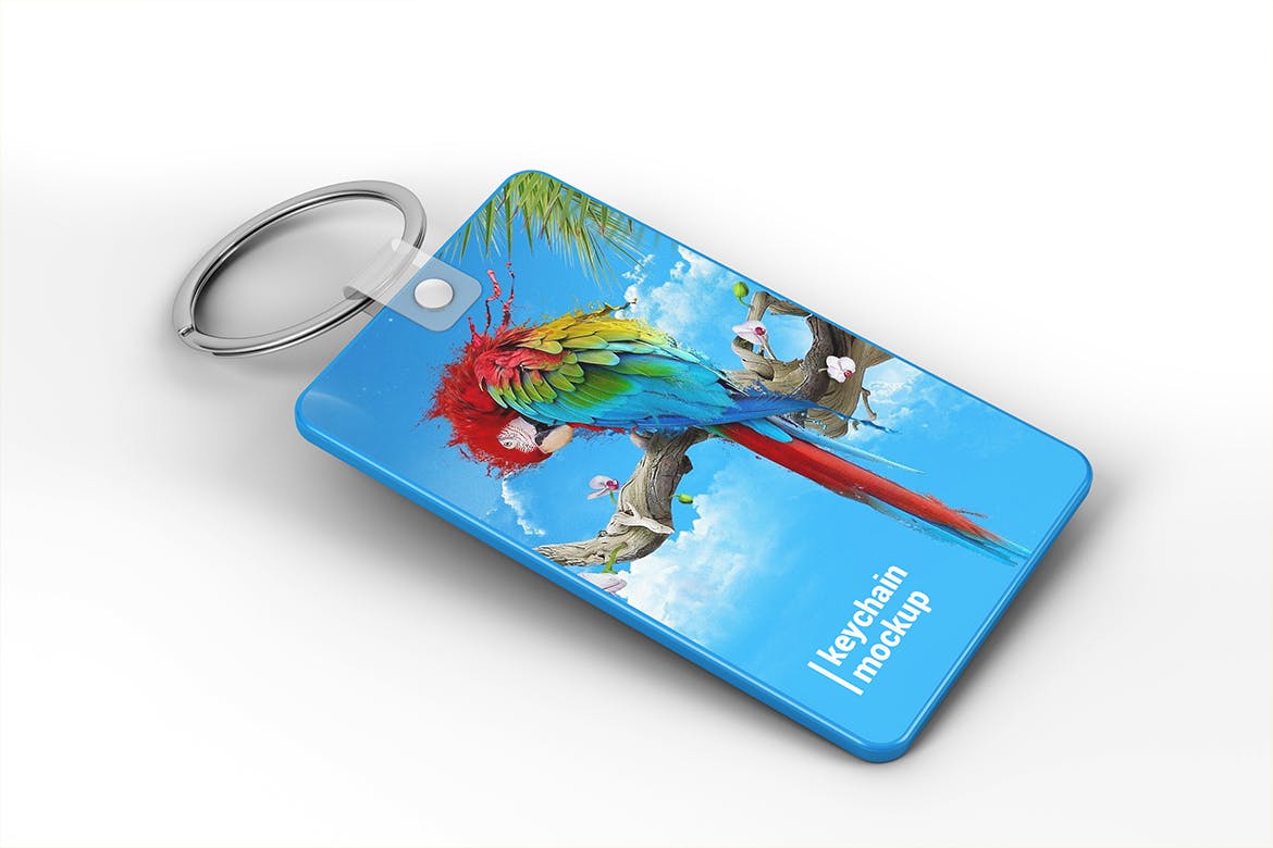钥匙扣吊牌设计素材库精选模板 Keychain Mockup插图(4)
