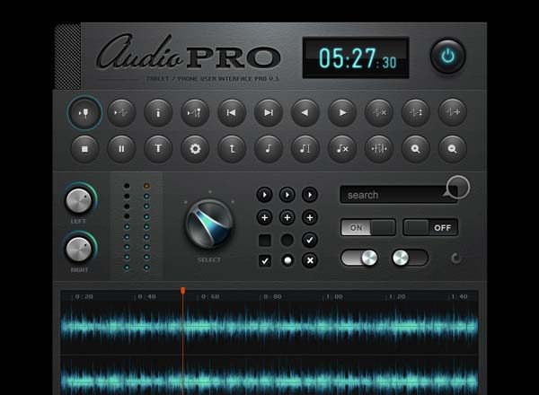 高品质强质感的收音机UI界面PSD下载