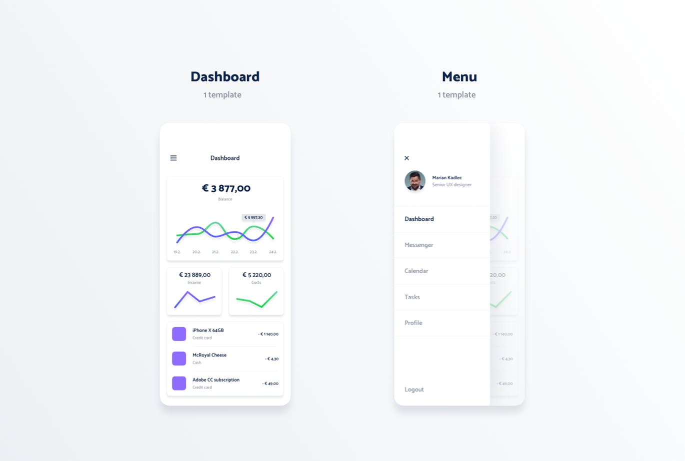 极简主义设计风格APP应用UI设计素材库精选套件v2 Vol. 2 – Spojeeto Mobile App UI Kit插图(4)