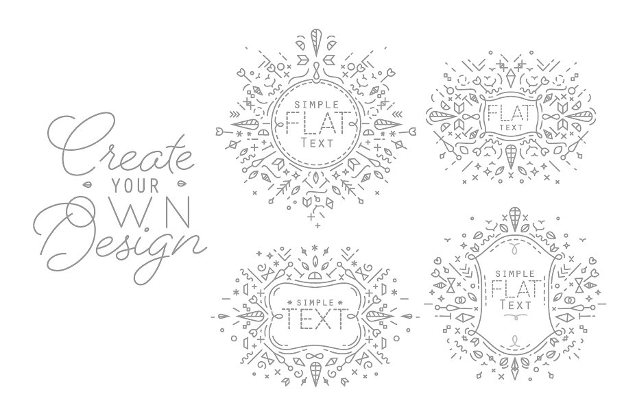 复古风格的平面设计装饰元素 Flat Design Elements插图(1)