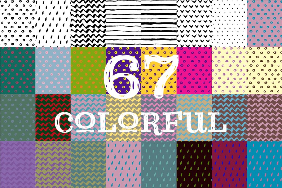 艺术笔画和纹理AI笔刷、纹理素材 Illustrator Brushes and Patterns Set插图(6)