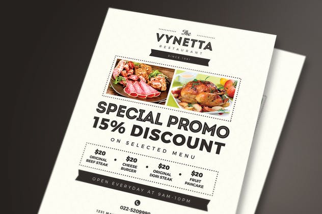 西餐厅菜单模板设计PSD素材 Simple Restaurant Food Menu Package插图(6)