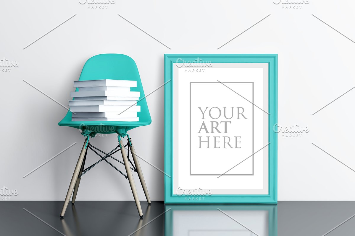 多彩的画框&椅子场景样机展示模板插图(7)