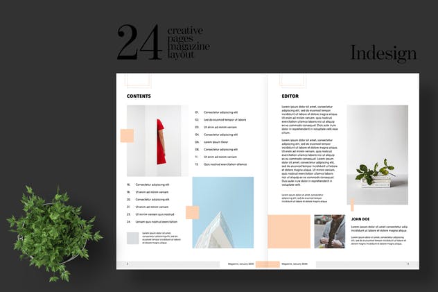 极简主义设计风格时尚杂志设计模板 Clean and Minimal Fashion Magazine Template插图(1)
