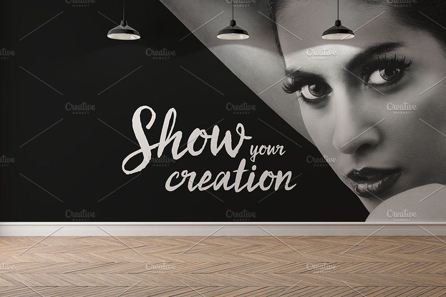 10款室内灯光墙纸墙艺术品场景样机 10 x Simple Interior Backgrounds 01插图(2)