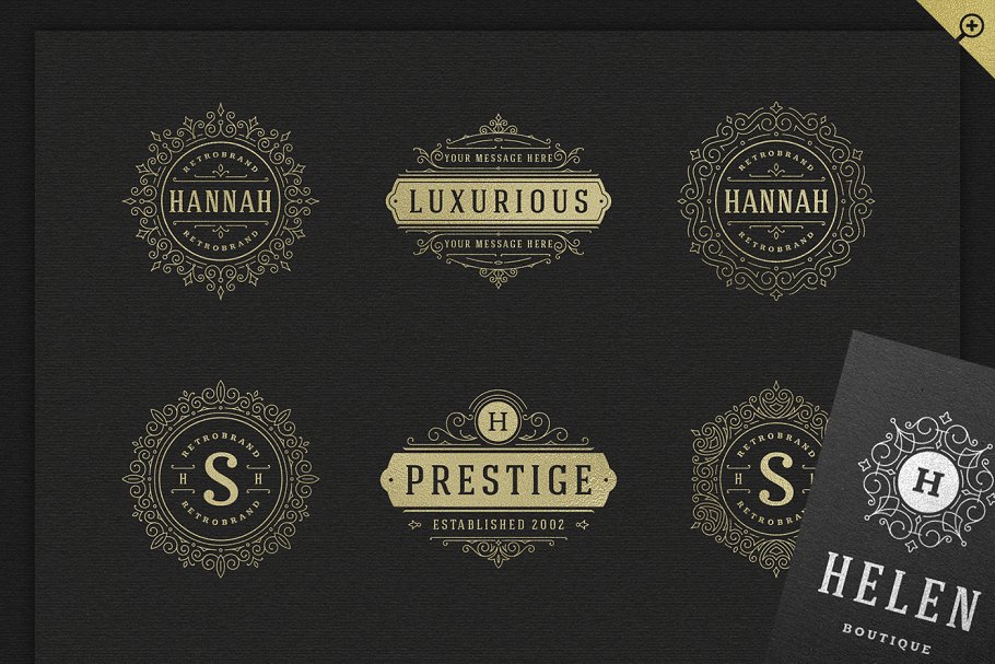 500个复古装饰风格Logo和徽章模板 500 ornaments logos & monograms插图(27)