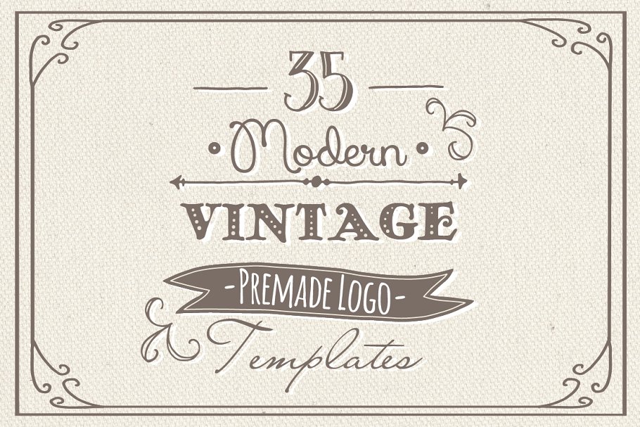 35款手绘Logo制作设计模板 35 Hand Drawn Logos Bundle – Vector插图