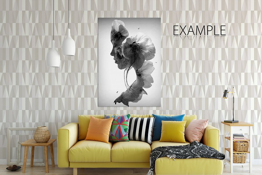 家居室内墙纸&相框画框样机模板 Interior Wall & Frames Mockup – 4插图(8)