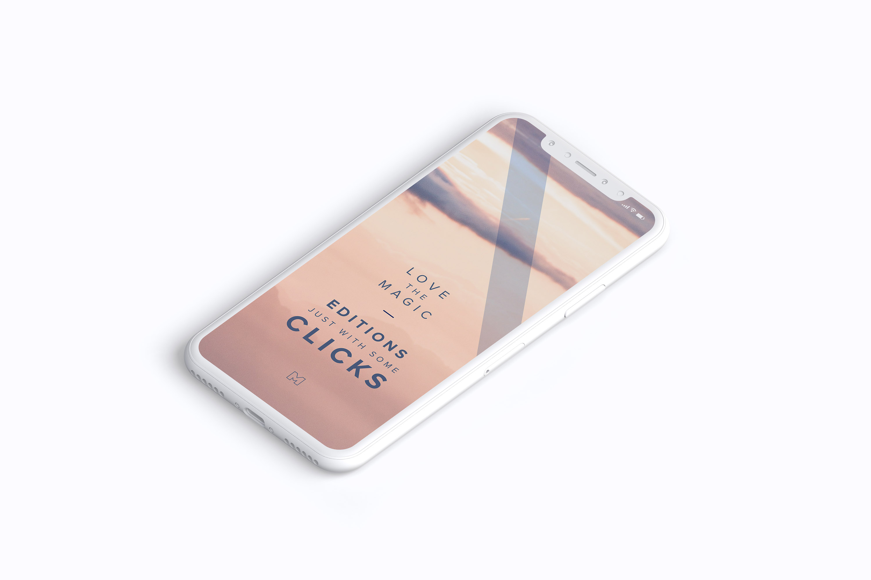 多个iPhone X智能手机屏幕等距平铺视觉样机模板 Clay iPhone X Mockup 02插图(5)