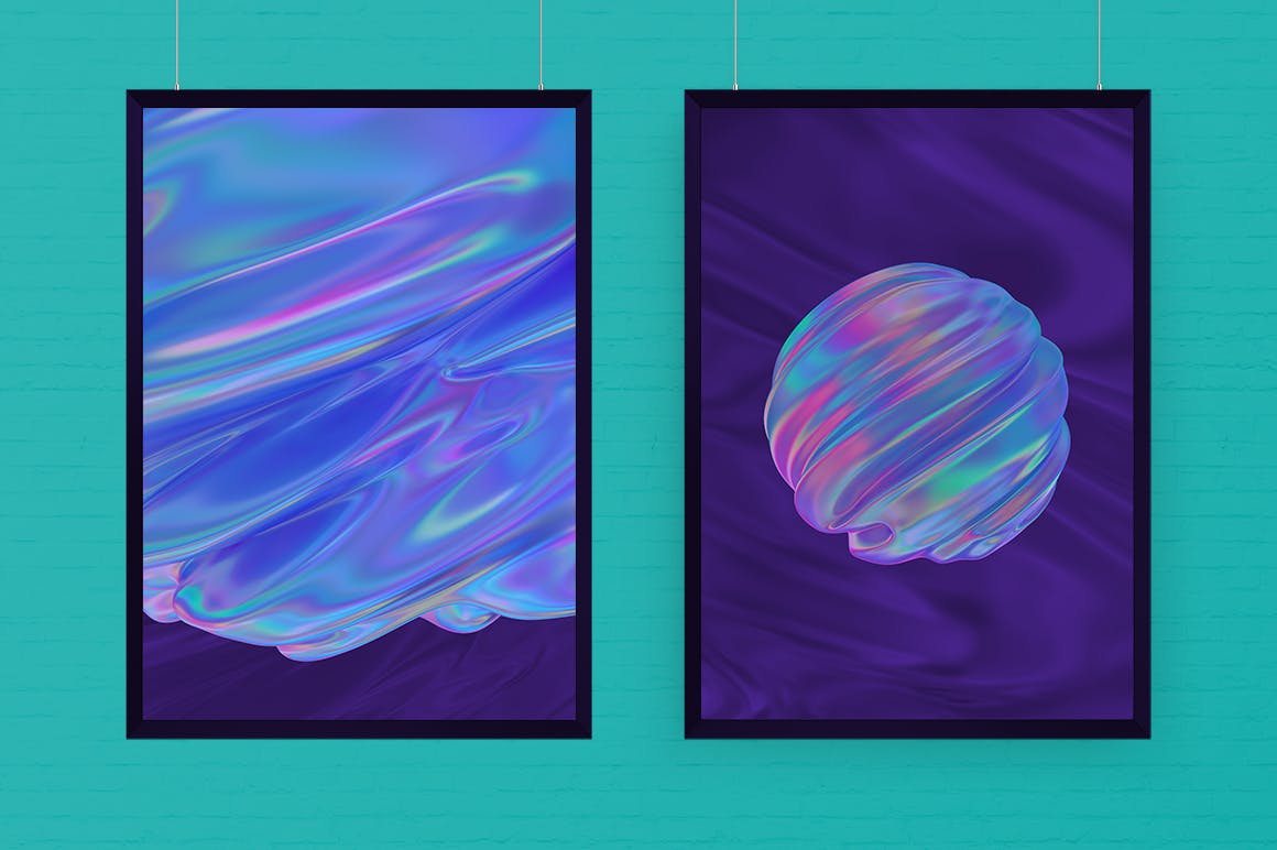 抽象3D渲染有机图形PNG背景图素材 Abstract 3D Rendering of Organic Shapes插图(3)