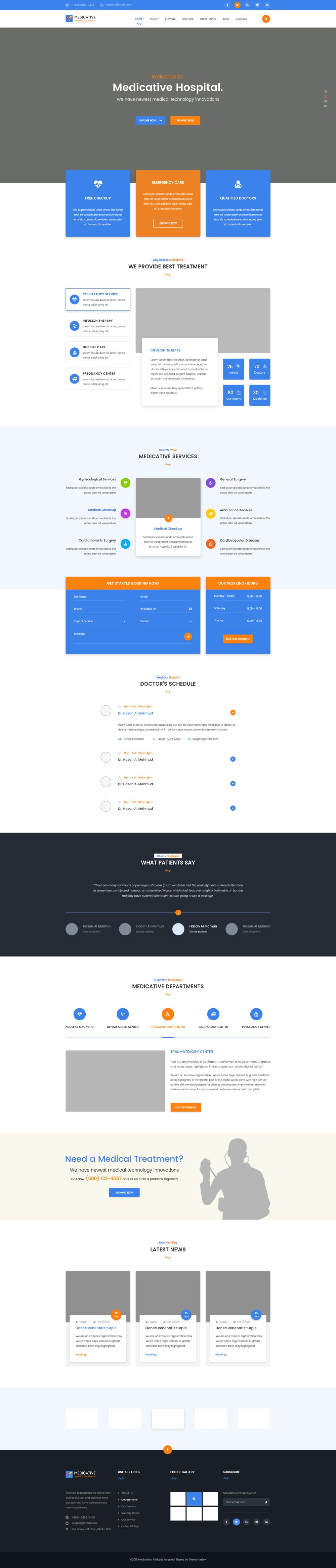 一套完美的医疗健康网站设计模板 Medical Website Template插图(1)