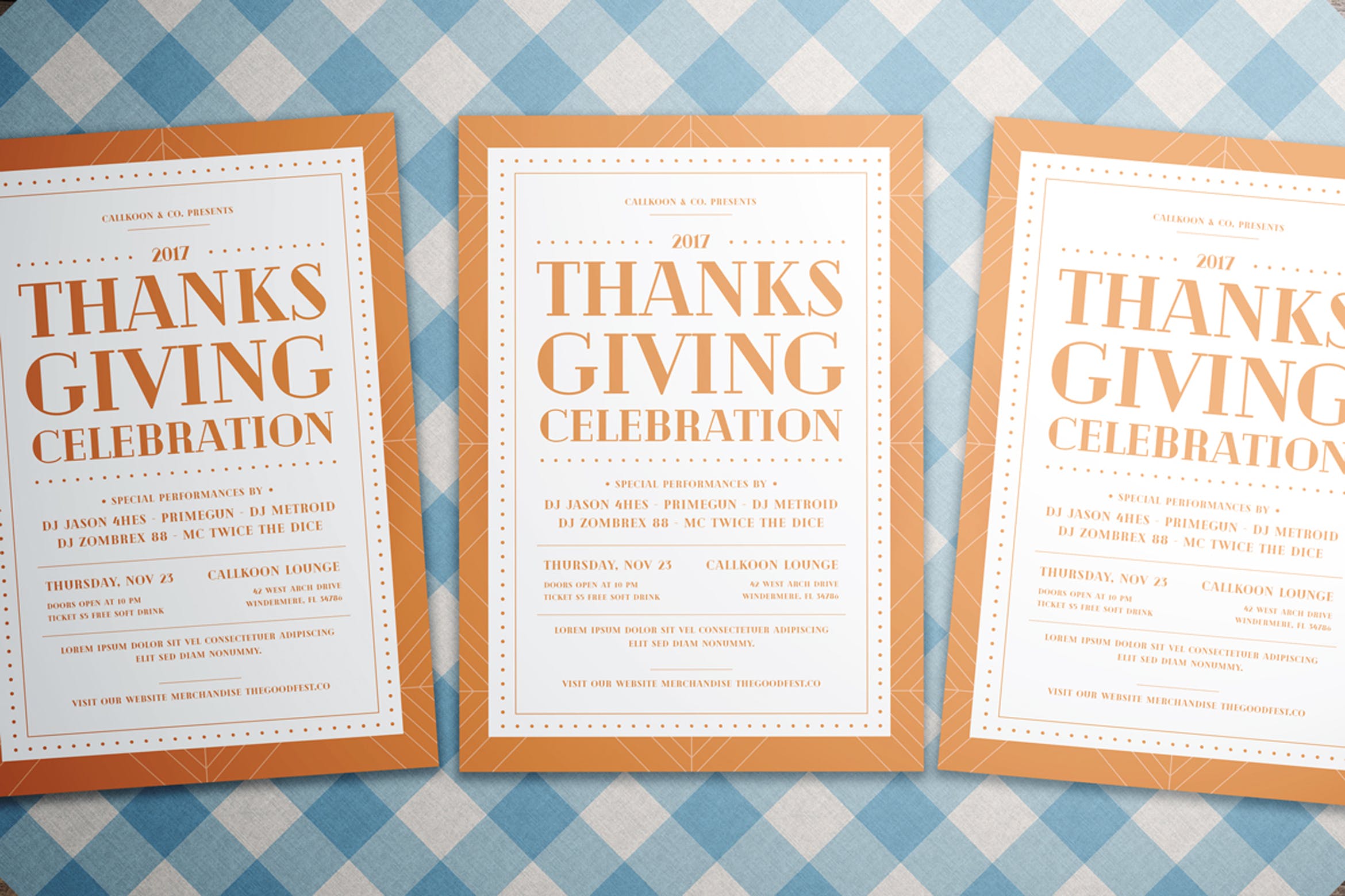 感恩节音乐会主题海报传单设计模板 Thanksgiving Flyer插图