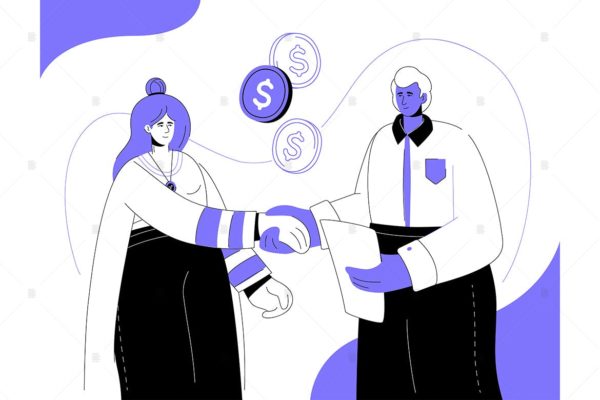 财务关系扁平设计风格矢量插画素材库精选 Financial relations – flat design illustration