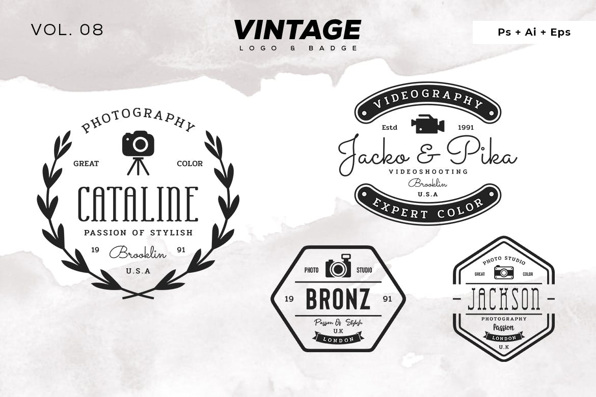 欧美复古设计风格品牌素材库精选LOGO商标模板v8 Vintage Logo & Badge Vol. 8插图