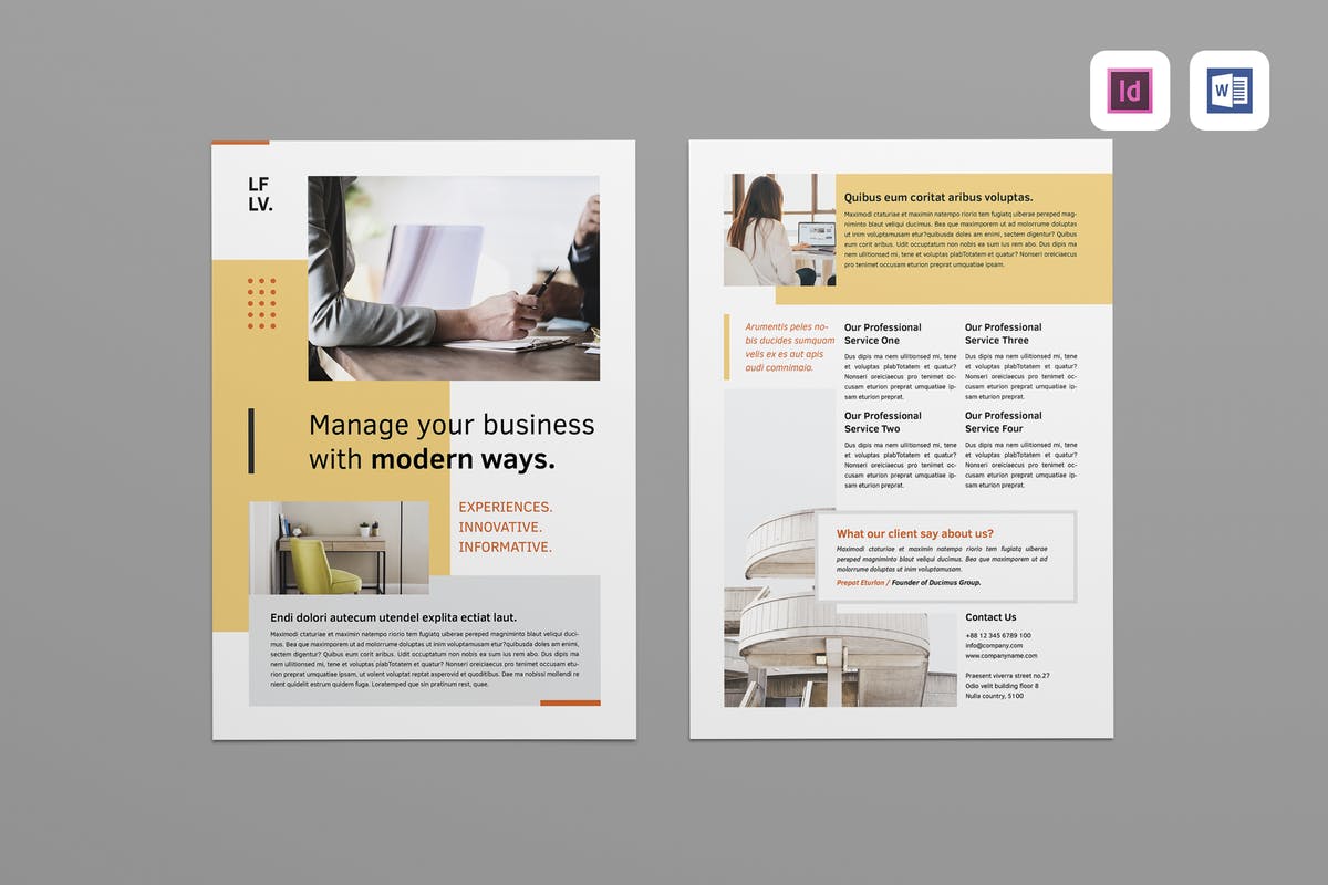 质朴实用类型品牌服务宣传海报设计模板 Flyer插图